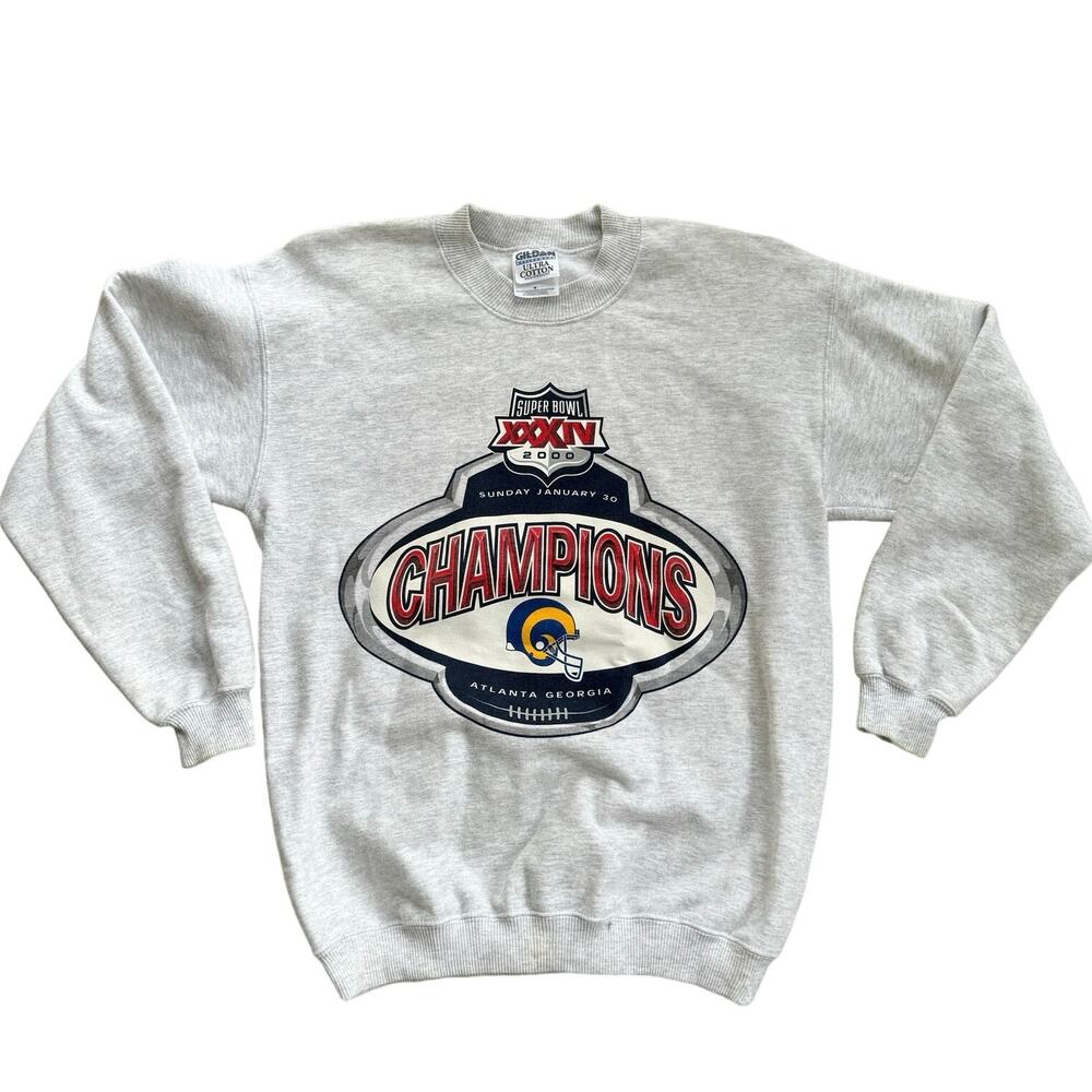 Vtg Y2K 2000s Super Bowl XXXIV Atlanta GA Rams Sweatshirt Sz M